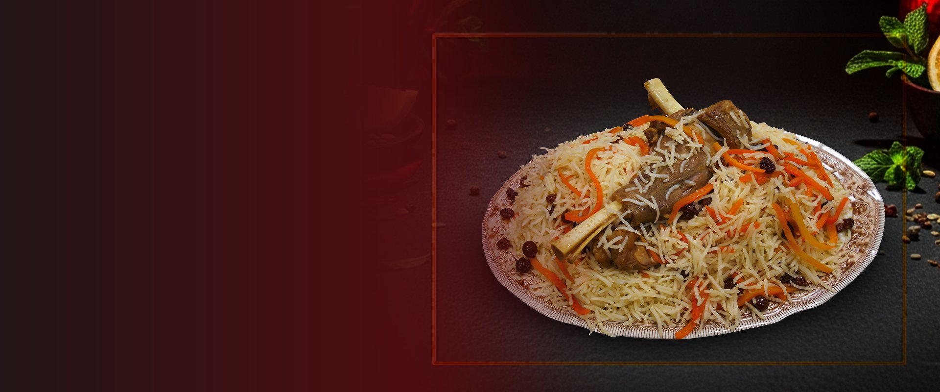 Kabuli pallow with lamb shank, carrots and raisins
